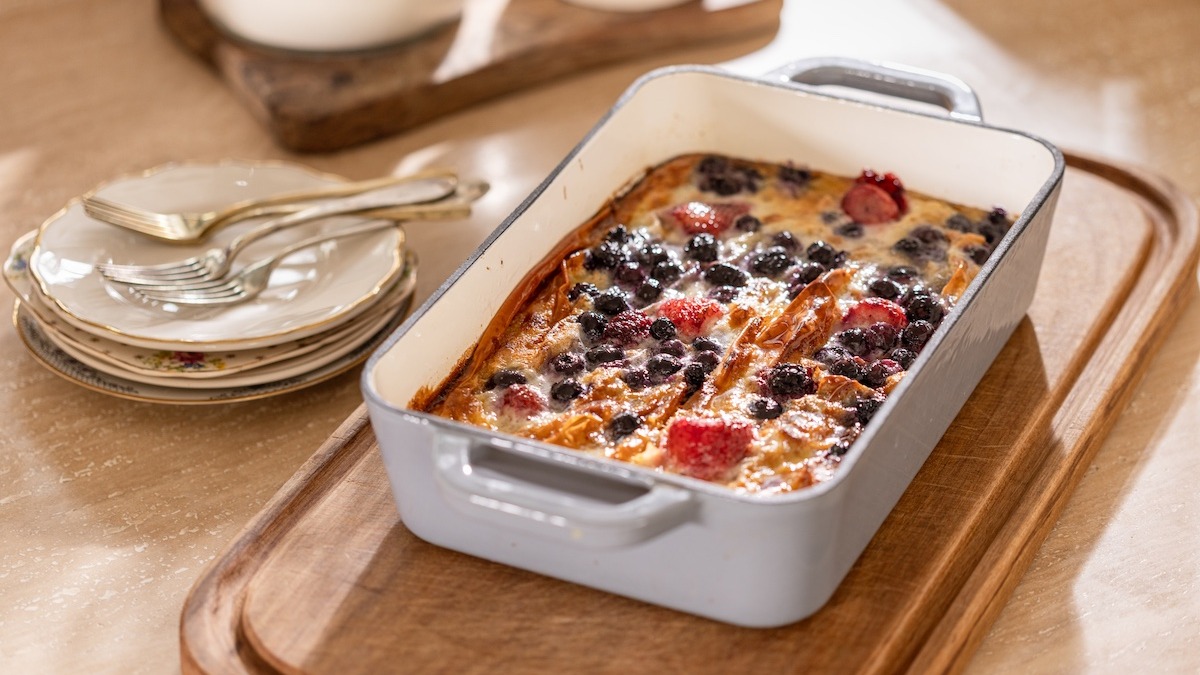 Persiana de  frutas rojas y crema de vainilla